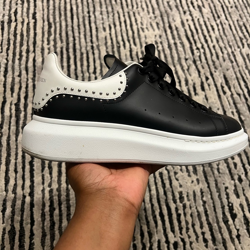 Alexander McQueen Black and White Studded Sneakers